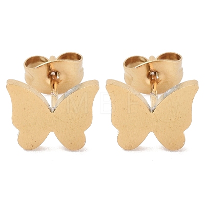 Vacuum Plating 304 Stainless Steel Stud Earrings for Women EJEW-A048-48H-G-1