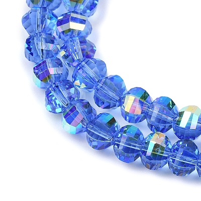 Electroplate Transparent Glass Beads Strands EGLA-B011-08A-AB08-1
