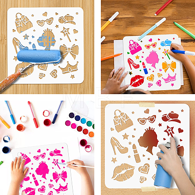 PET Hollow Out Drawing Painting Stencils DIY-WH0405-0087-1