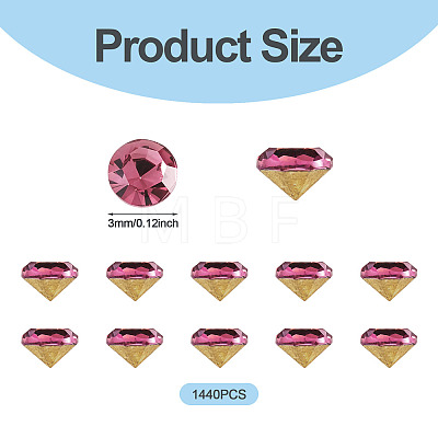1 Bag Pointed Back Glass Rhinestone Cabochons RGLA-TADJ0001-01B-02-1