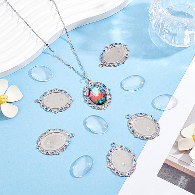 DIY Oval Pendant Making Kit DIY-BBC0003-10-1