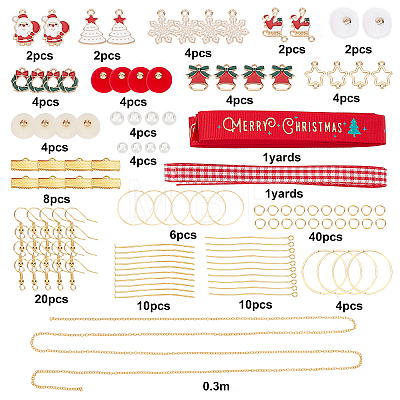 SUNNYCLUE 141Pieces DIY Christmas Themed Earring Making Kits DIY-SC0015-12-1