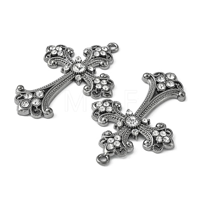 Alloy Rhinestone Cross Big Pendants ALRI-1475-B-NR-1