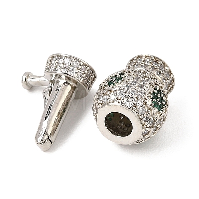 Brass Micro Pave Cubic Zirconia Box Clasps KK-G505-41P-1