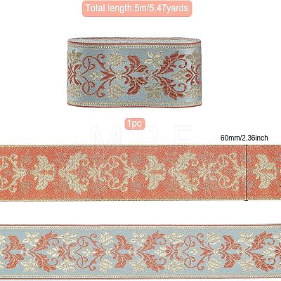 Ethnic style Embroidery Polyester Ribbons OCOR-WH0079-25C-1