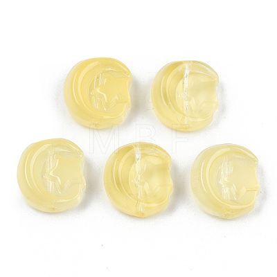 Transparent Spray Painted Glass Beads GLAA-N035-036-C05-1