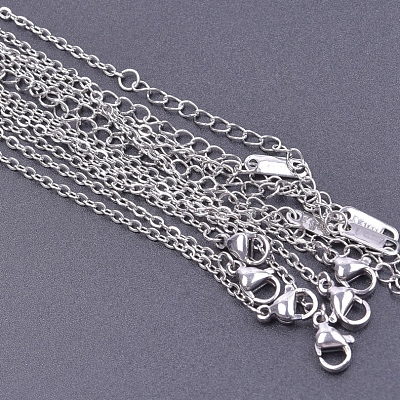 304 Stainless Steel Cable Chain Necklace PW-WG97747-10-1