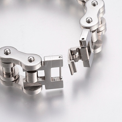 Men's 201 Stainless Steel Bracelets BJEW-H569-15MM-A-1