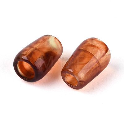 Two Tone Transparent Acrylic European Beads OACR-N157-04-1