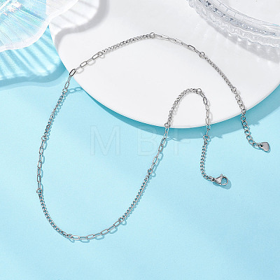 304 Stainless Steel Cable Chain Twisted Chain Necklaces for Women Men NJEW-JN05798-1