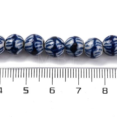 Handmade Blue and White Porcelain Beads Strands PORC-I027-02A-1