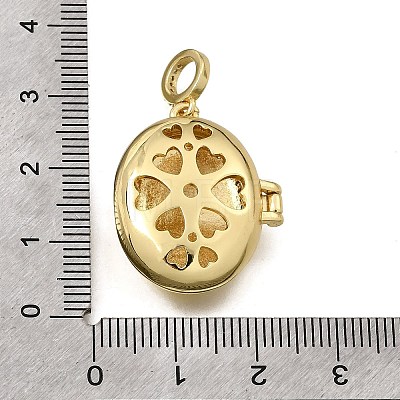 Brass Micro Pave Clear Cubic Zirconia Diffuser Locket Pendants KK-A303-28D-G-1