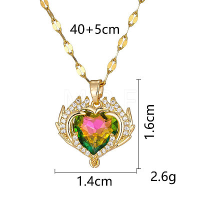 Heart 304 Stainless Steel Pendant Necklaces FS-WGE3147-03-1