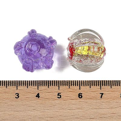 Handmade Gold Foil Lampwork Glass Beads FOIL-K003-03-1