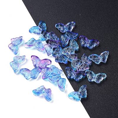 Electroplate Transparent Glass Beads EGLA-L027-E-C01-1