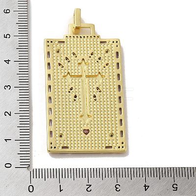 Brass Micro Pave Cubic Zirconia Pendants with Enamel KK-H458-04G-07-1