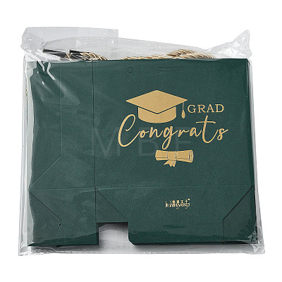 Gold Stamping Graduation Cap Paper Gift Bags CARB-FZC0001-01B-1