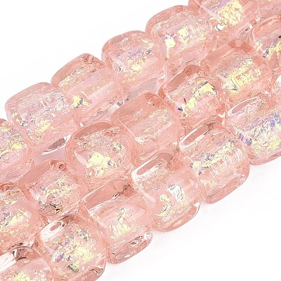 Handmade Foil Glass Beads Strands FOIL-Q002-04J-1