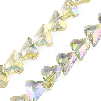 Electroplate Transparent Glass Beads Strands EGLA-N002-44-02-1