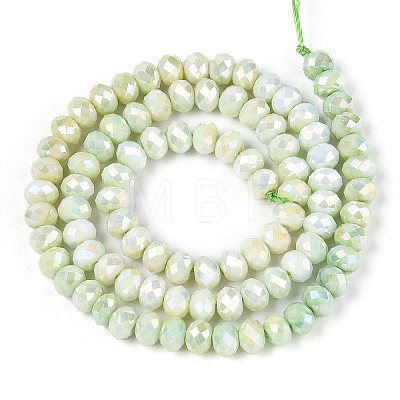 Anti-Tarnish Electroplate Rondelle Glass Beads Strands EGLA-T021-6mm-17-05-1