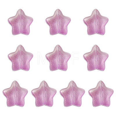 Transparent Spray Painted Glass Beads GLAA-FS0001-62A-1