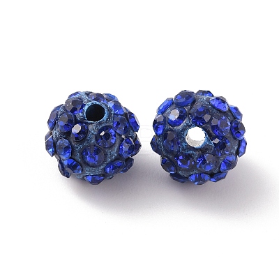 Polymer Clay Rhinestone Beads RB-WH0008-01C-1