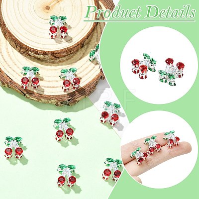 Brass Micro Pave Cubic Zirconia Beads KK-CJC0007-010S-1