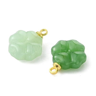 3Pcs 3 Colors Imitation Jade Glass Pendants PALLOY-JF05402-01-1