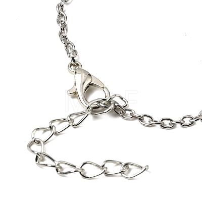 Teardrop & Flower Glass Pendnat Necklace PW-WG48730-01-1-1