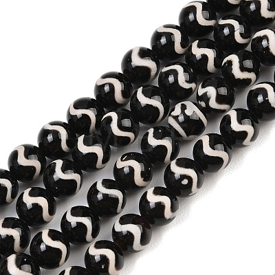 Tibetan Style dZi Beads Strands G-G328-A08-8mm-1