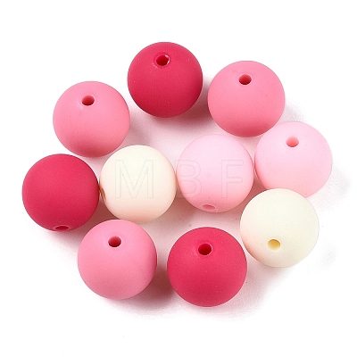 Rubberized Style Imitated Silicone Acrylic Beads MACR-T048-01A-15-1