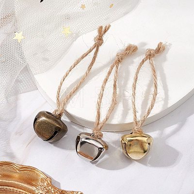 3Pcs 3 Colors Iron Bell Pendant Decoration HJEW-JM02250-1