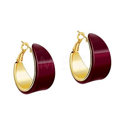 Brass & Acrylic Hoop Earrings FS-WG659A8-02-1
