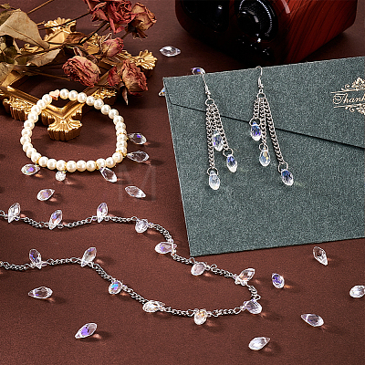 3Strands 3 Styles Electroplate Glass Faceted Teardrop Beads Strands EGLA-GA0001-29-1