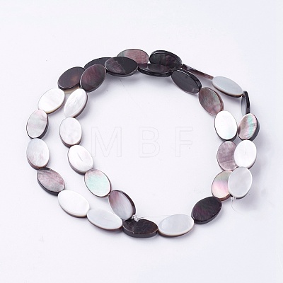 Natural Black Lip Shell Beads Strands SSHEL-E571-47-1