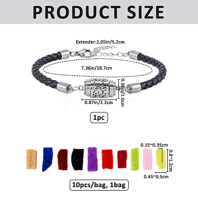 1Pc 304 Stainless Steel Perfume Diffuser Column Link Bracelets BJEW-FG0001-08A-1
