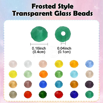 3600Pcs 24 Colors Transparent Glass Beads Strands EGLA-YW0003-13-1