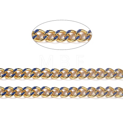 Golden Brass Enamel Curb Chain CHC-H103-07C-G-1