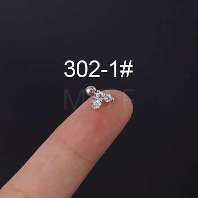 Heart 316L Surgical Stainless Steel Micro Pave Cubic Zirconia Cartilage Earrings WGC0D6C-01-1