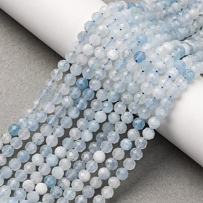 Natural Aquamarine Beads Strands G-A276-C09-4mm-02-1