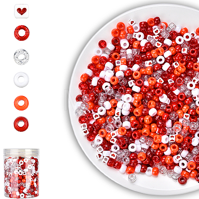 720Pcs 6 Styles Plastic & Acrylic Beads KY-YW0001-76B-1