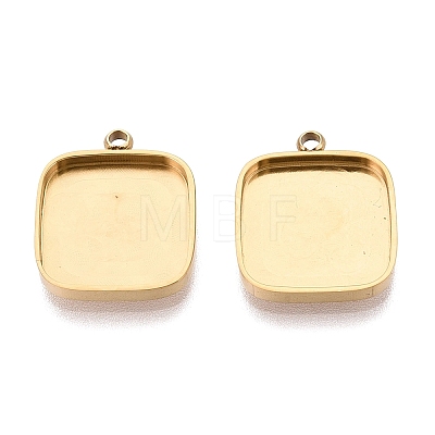 304 Stainless Steel Pendant Cabochon Component STAS-Q113-21A-G-1