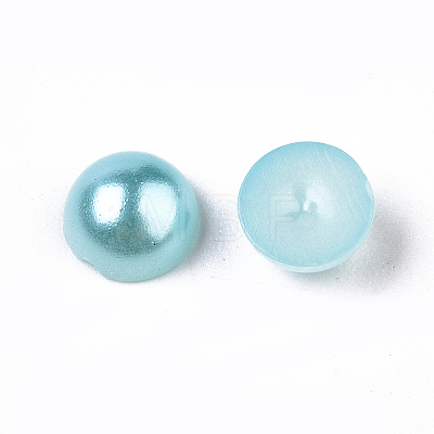 ABS Plastic Imitation Pearl Cabochons SACR-S738-8mm-Z19-1