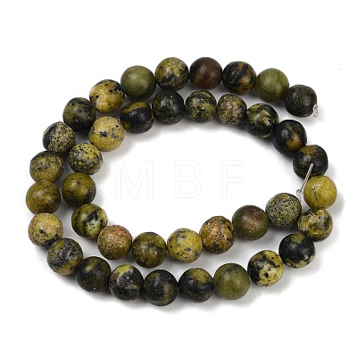 Natural Yellow Turquoise(Jasper) Beads Strands G-F591-25-10mm-1