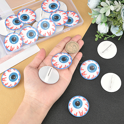 AHADERMAKER 20Pcs Eyeball Acrylic Badges Brooch Pins JEWB-GA0001-05-1