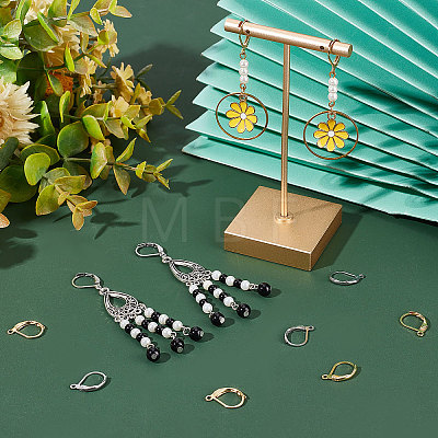 100Pcs 2 Colors 304 Stainless Steel Leverback Earring Findings STAS-BBC0001-56-1