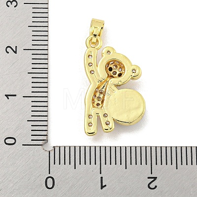 Rack Plating Brass Cubic Zirconia Pendants KK-M291-17G-1