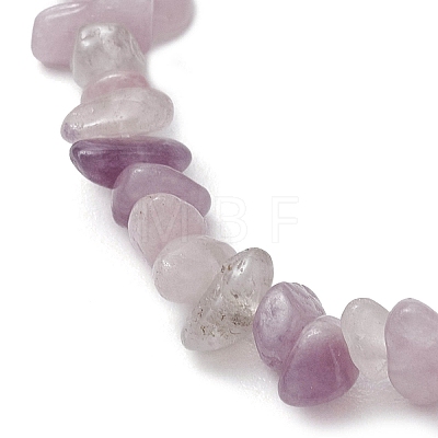 Natural Lilac Jade Anklets AJEW-AN00592-06-1