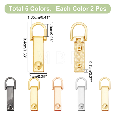 WADORN 10Pcs 5 Colors Alloy Bag Suspension Clasps FIND-WR0009-72-1