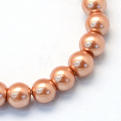 Baking Painted Pearlized Glass Pearl Round Bead Strands HY-Q003-10mm-50-1